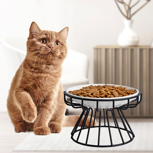 Ceramic Cat Bowl 6 Inch Rounded Easy To Clean For Cats Pet Feeding Dish - Product Image 2