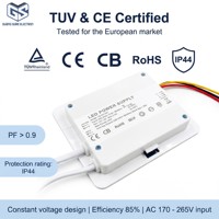 Interrupteur intelligent étanche IP44 12V 24V pour miroir de salle de bain, certifié TUV CE, avec variateur tactile double touche intégré à haut facteur de puissance pour miroir LED
