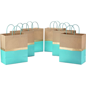 Sacs cadeaux turquoise, grand format, en papier kraft, pour anniversaires, Pâques, mariages, fête des mères, vêtements pour bébés, impression offset ZHEJIANG - Product Image 2