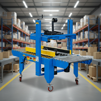 Machine d'emballage semi-automatique à grande vitesse HKF-5050, machine de scellage de cartons à fermeture latérale, machine de scellage de boîtes avec ruban adhésif