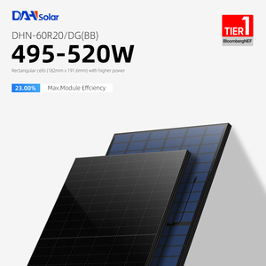 เทคโนโลยีไร้บัสบาร์ 495W 505W 510W 515W 520W 525W แผงโซลาร์เซลล์แบบสองหน้าสีดำสนิท DHN-60R20/DG(BB) ขนาด 500w - Product Image 4