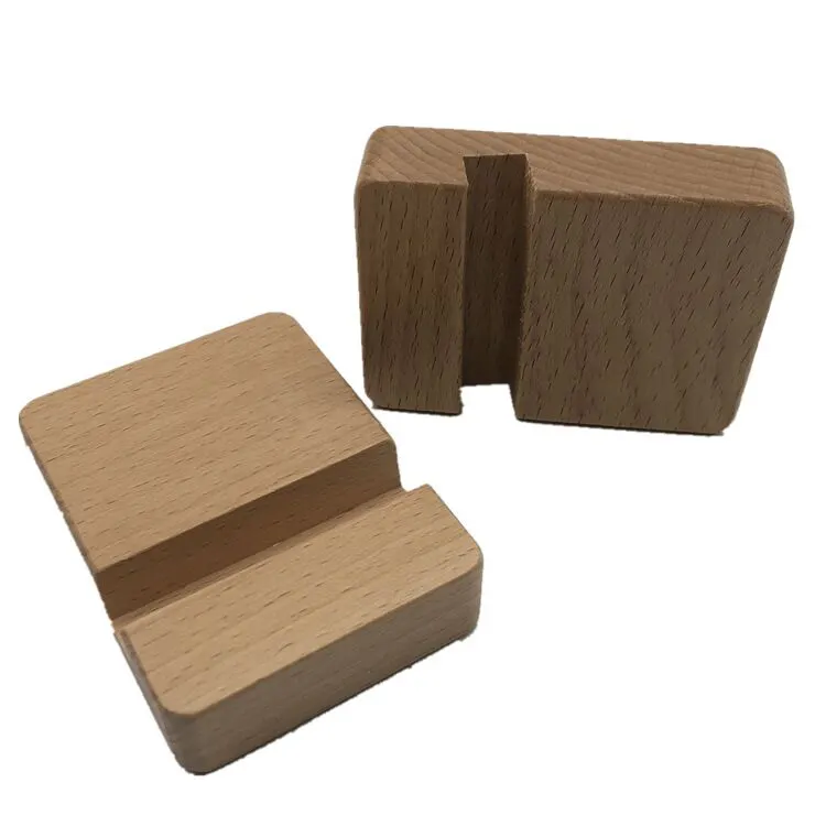 2021 solide base en bois support de téléphone portable simple style support de téléphone portable en bois massif support en bois