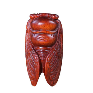 Sandalwood Carved Cicada <b>Keychain</b> DIY Pendant Small Ornament For Bag Car Gift - Product Image 5