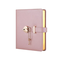 Carnet de notes B6 en cuir avec serrure à cœur mignon, journal intime à mot de passe pour étudiante