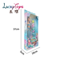 Vente en gros de poupées sirènes en PVC de 11 pouces, rouge et bleu, princesse lumineuse, jouet de mode, cadeau pour filles