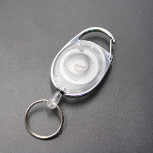 De forma Oval blanco sólido Color retráctil mosquetón insignia carrete - Product Image 6