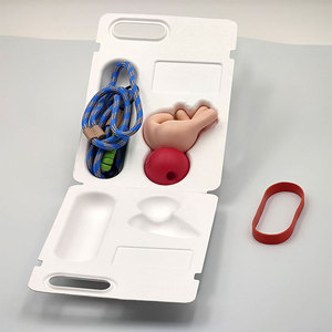 Caja de pulpa de molde blanco respetuosa con el medio ambiente de alta calidad con banda elástica Bandeja de pulpa moldeada de embalaje sostenible - Product Image 2