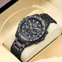 Bonest Gatti Racing Mechanische Uhr für Herren Kohlefaser-Gehäuse Chronograph Automatik Tachymeter-Lünette Saphirglas Wasserdicht BG9012
