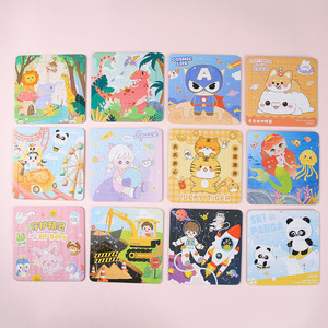 Rompecabezas de papel de dibujos animados de 9 piezas para niños de 4 a 6 años, juguete educativo que estimula el cerebro con animales y vehículos - Product Image 1