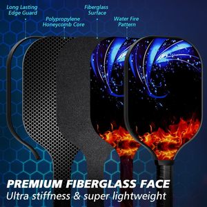 Juego de palas de pickleball con 4 pelotas y bolsa de transporte, forma estándar antideslizante de fibra de vidrio para entretenimiento deportivo al aire libre - Product Image 2