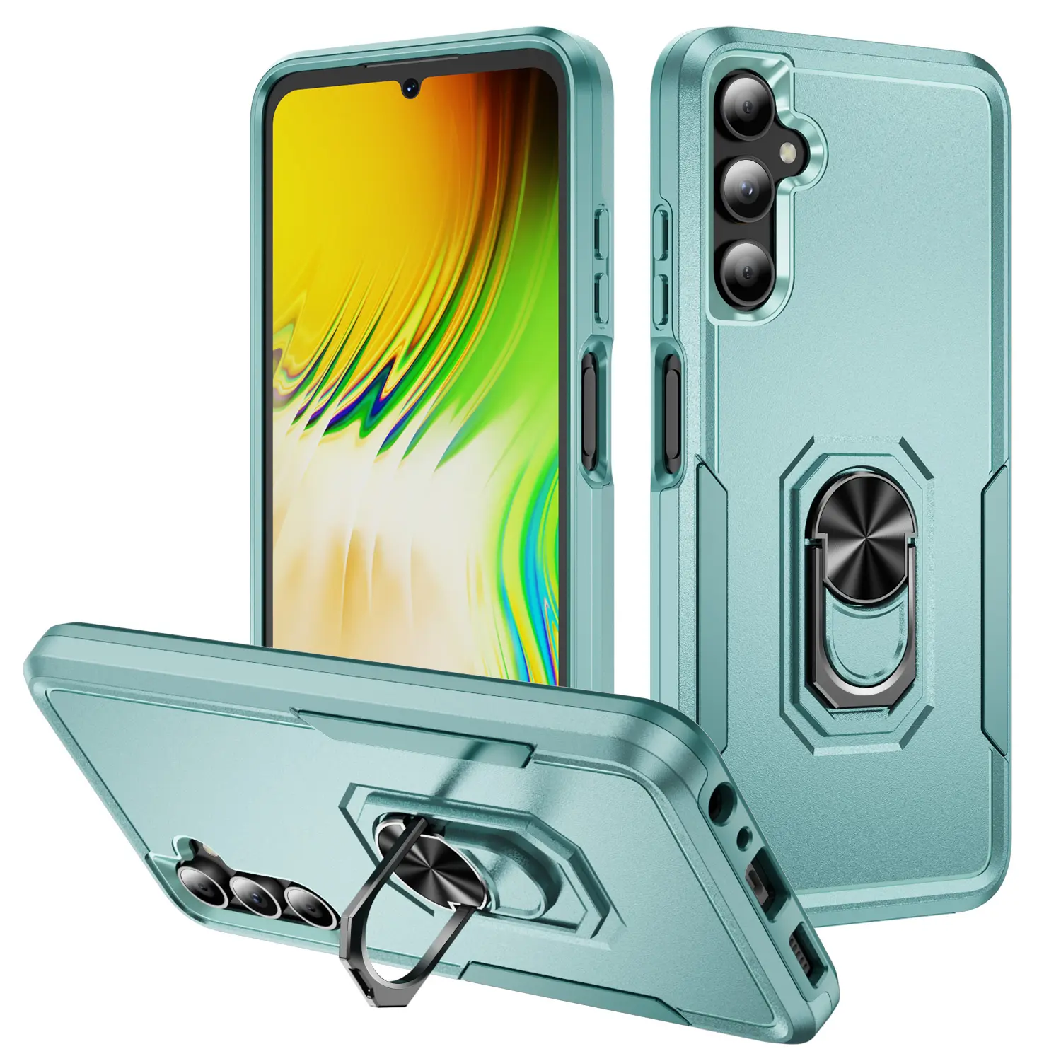 Stoßfest Schwerlast Kameraobjektiv 3-Schichten Vollkörper-Schutz Telefonhülle für Samsung Galaxy A32 A02S A72 A52 A42 A21S A20 A30