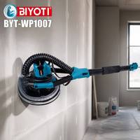 Ponceuse murale pliable longue portée BYT-WP1007 avec aspiration des poussières pour ponçage de plâtre