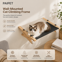 PAIPET Holz-Haustierbett, anpassbare Katzen- und Hundebettung für Fenster, multifunktionale, bodenstehende, erhöhte X-Rahmen-Bettung mit Knöpfen vom Hersteller