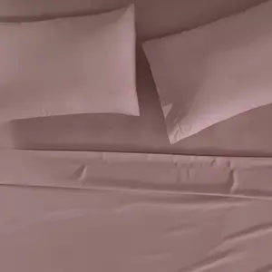 Juego de sábanas individuales Viasoft 176x257 cm, algodón transpirable, hipoalergénico, teñido liso, para uso doméstico - Product Image 3
