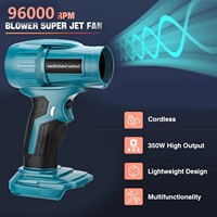 Souffleur à batterie 18V 350W sans balais, ventilateur turbo puissant pour soufflage de poussière, compatible Dewalt/Milwaukee/Makita/Bosch/Ryobi
