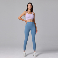 Nouveau soutien-gorge de sport sexy à dos ouvert en nylon uni personnalisé, vêtements de fitness très extensibles, soutien-gorge de yoga à double bretelles pour femmes