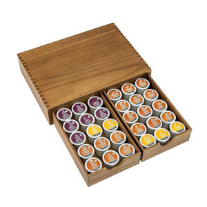 Organisateur de tasses en bois, boîte de rangement pour dosettes de café, organisateur de dosettes de café et de thé, support pour machine à café, organisateur de tiroir - Product Image 1