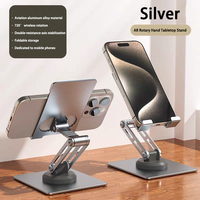 Support de téléphone en alliage d'aluminium rotatif à 360 degrés Support de tablette pliable et portable pour Ipad Smartphone support