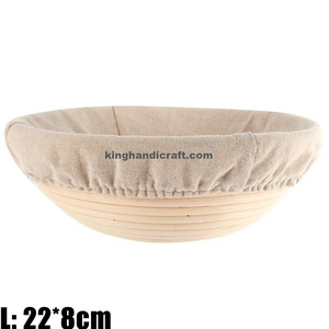 Panier à pain rond en rotin Banneton écologique-Bol de fermentation en osier naturel fait à la main avec doublure en tissu pour boulangerie - Product Image 4