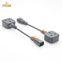 Câble d'extension d'alimentation avec prise mâle IEC C14 vers prise femelle à 3 broches UK BS1363 10A/250V pour PDU, PSU, UPS, armoire rack