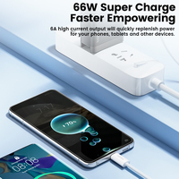 Cable USB a USB C Trenzado Resistente Toocki, 66W 6A, Carga Rápida, Chip Inteligente, Transmisión de Datos para Xiaomi y Samsung