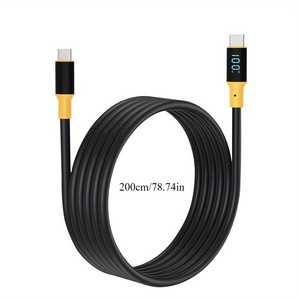 TPE 100W PD hiển thị kỹ thuật số 1.2m/2M Loại-C để Loại-C Cáp sạc nhanh dây dữ liệu công suất cao cho tai nghe & đồng hồ thông minh - Product Image 4