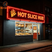 Letrero Luminoso LED Personalizado para Negocios, Letrero Comercial con Letras LED 3D, Logotipo de Restaurante, Letrero de Pizza para Publicidad Exterior