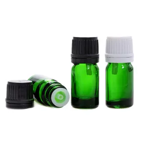 Green Color Essential Oil Bottle with Screw Lids and Inner Plug Air Freshener 10ml 30ml 50ml 100ml Customized Cosmetic Bottles