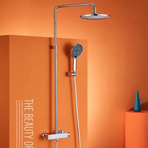 Design simple, pommeau de <span class=keywords><strong>douche</strong></span> moderne et ensemble de <span class=keywords><strong>douche</strong></span>, kits de rail de colonne montante de <span class=keywords><strong>douche</strong></span> carrée en acier inoxydable noir - Product Image 1