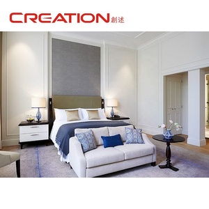 <span class=keywords><strong>Suite</strong></span> de luxe en cuir capitonné pour hôtel avec fauteuil d'appoint assorti et table d'appoint en bois massif pour les suites de luxe - Product Image 5