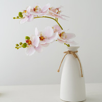 5-köpfige Künstliche Phalaenopsis-Blumen mit Feuchteffekt, Handgefertigte Weiche Luxuriöse Blumen für Wohnzimmer-Tischdekoration