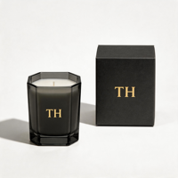 Pot carré géométrique personnalisé, récipient en verre de luxe sur mesure de 8 oz et 10 oz pour la fabrication professionnelle de bougies parfumées
