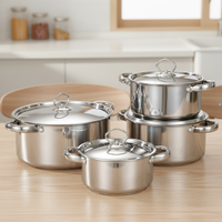 Ensemble de 15 casseroles en acier inoxydable à double fond avec couvercle, qualité alimentaire, pour usage domestique et professionnel, casseroles et poêles coréennes