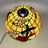 Lampe de table décorative rétro de style européen en verre teinté sur mesure, fabriquée en Chine, vente en gros, soudée à la main, lampe de bureau LED