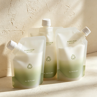 Sachet souple réutilisable avec bec verseur pour jus, gelée et liquides, finition mate dépolie, qualité alimentaire, 100ml 200ml, vente en gros