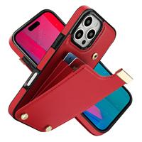 Étui portefeuille avec fentes pour cartes et bouton magnétique pour iPhone 17 Pro Max, 16 Plus, 15, 14, avec protection RFID