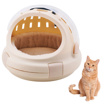 Sac de transport de luxe 2-en-1 pour chat et lapin, en plastique, avec lit moelleux, pour extérieur et voyage