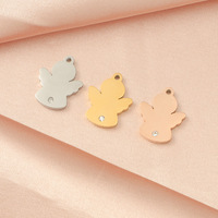 Haute poli acier inoxydable Zircon ange breloques Logo personnalisé aile d'ange pendentif accessoires pour bracelet à bricoler soi-même collier