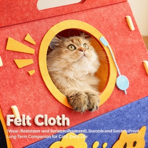 Lit-caverne pour chat de grande taille – Feutre polyester pliable, abri insonorisé pour chatons et animaux de compagnie - Product Image 4