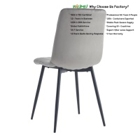 Chaise de salle à manger minimaliste en velours tufté diamant, chaise rembourrée confortable, OEM personnalisé pour cafés européens et usage domestique