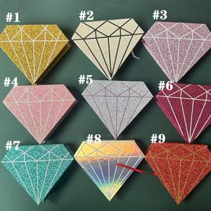 במלאי lash תיבות יהלום בצורת מינק ריסים ריקים עבור פס ריסים שרוכים עבור פס ריסים מותאם אישית לוגו ריק תיבת ריסים למכירה - Product Image 4