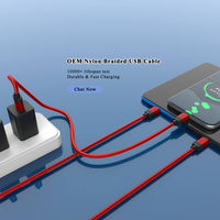 Câble de Données en Nylon Portable à Charge Rapide Multifonction pour Téléphone Mobile