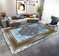 Tapis de sol abstrait de luxe pour salon, tapis à poils longs et courts en velours cristal doux pour salon