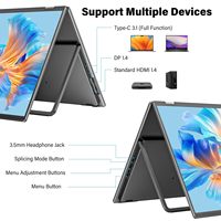 Monitor Dual para Laptop, Mac, Windows, Monitor Portátil Dual de 23.8 Pulgadas, 180Hz, 2560 x 1440P, 2K, 100% SRGB, USB-C/HDMI