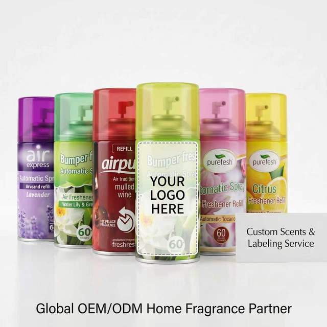 Automatic Air Freshener Spray Refill Long Lasting Multi Scent Eco Friendly Non Toxic Antitobacco for Home Hotel Bathroom