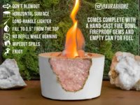 Quartz rose Mini bol décor extérieur Portable Table Top petit Chiminea méditation bol géode bougeoir béton foyer