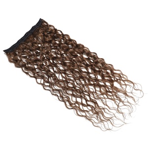 Extension per <span class=keywords><strong>capelli</strong></span> a clip Water Wave da 16 pollici, 100% <span class=keywords><strong>capelli</strong></span> umani, <span class=keywords><strong>castano</strong></span>, 60g, leggeri, pezzo unico con <span class=keywords><strong>5</strong></span> clip, volumizzante per <span class=keywords><strong>capelli</strong></span> fini - Product Image 3