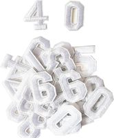 Patchs thermocollants personnalisés en gros, brodés en 3D, petites lettres et chiffres, autocollants pour vêtements et chapeaux
