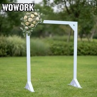 Arche de mariage détachable carrée blanche en métal WOWORK 2026, support de fond en fer pour la décoration de fête de mariage