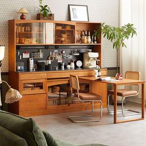 Cherry Wood Nordic Japanese Style Solid Wood <b>Sideboard</b> With Table Living Room Storage Cabinet Multifunctional Furniture - Product Image 1